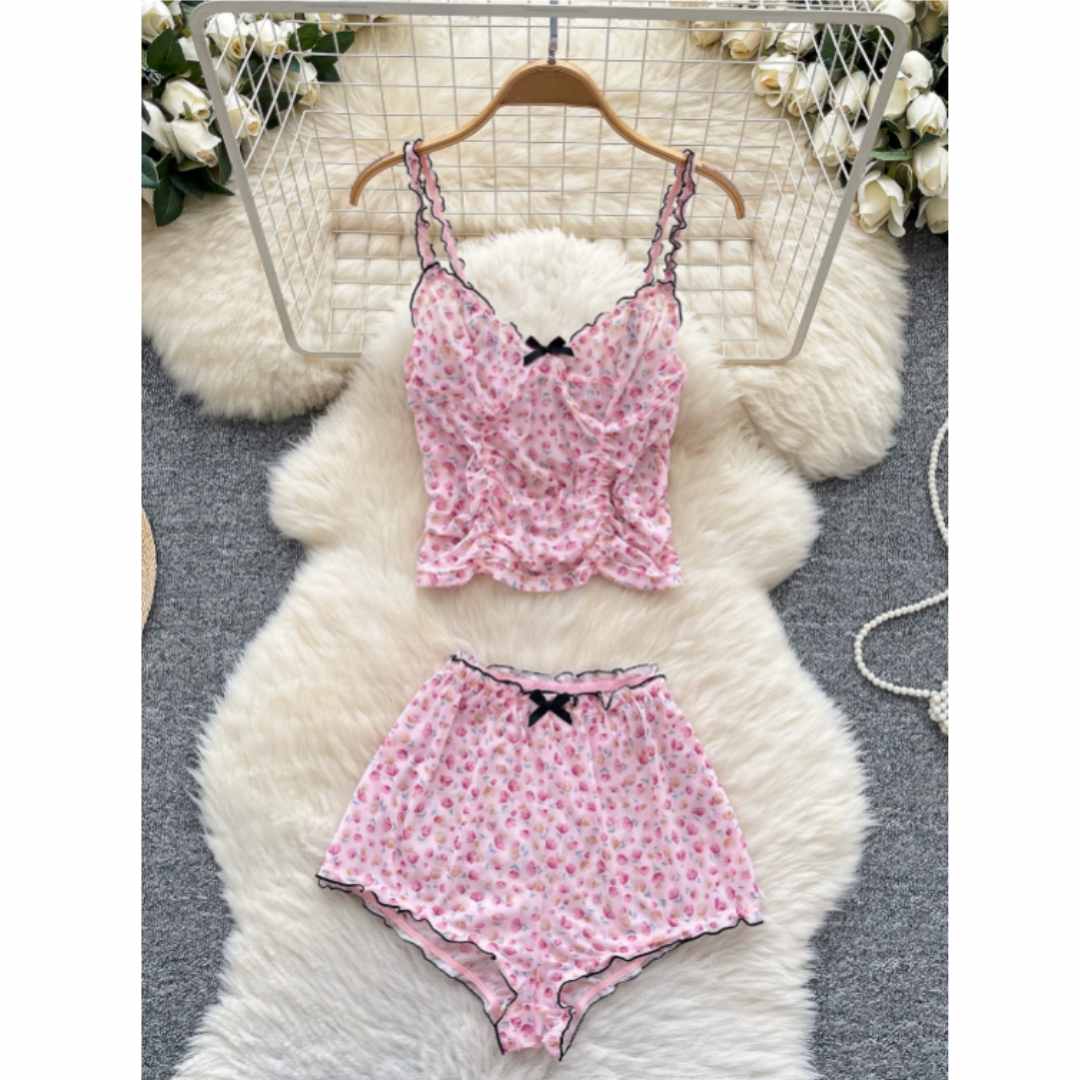 Romper Floral Print - Conjuntos de Roupas de Casa Femininas