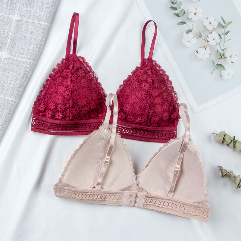 Bralette Triangle Set - Sexy floral sutiã de renda superior