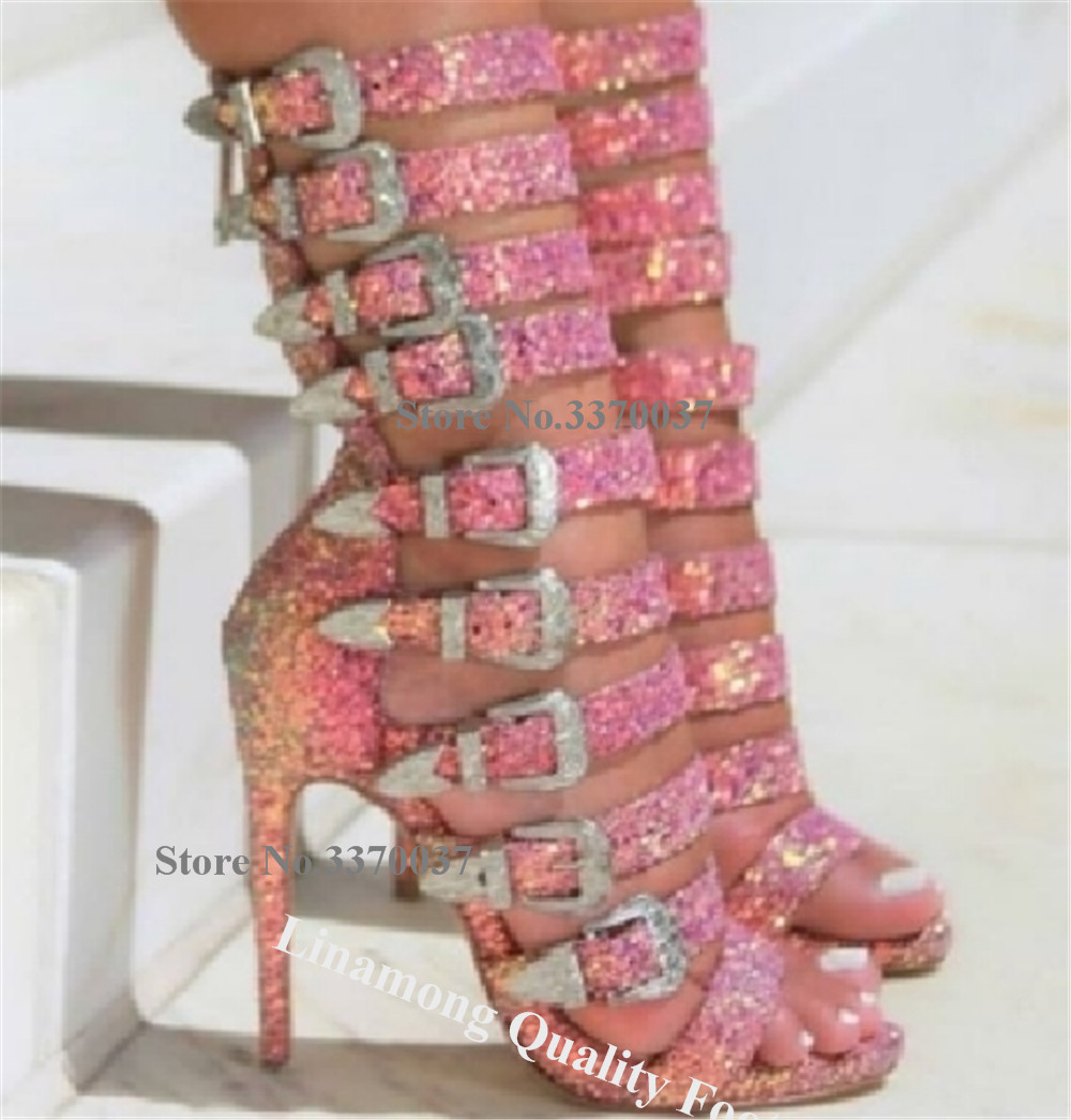 Botas Gladiadoras Curtas com S - Sandal Strappy Heeled avaliação e preço