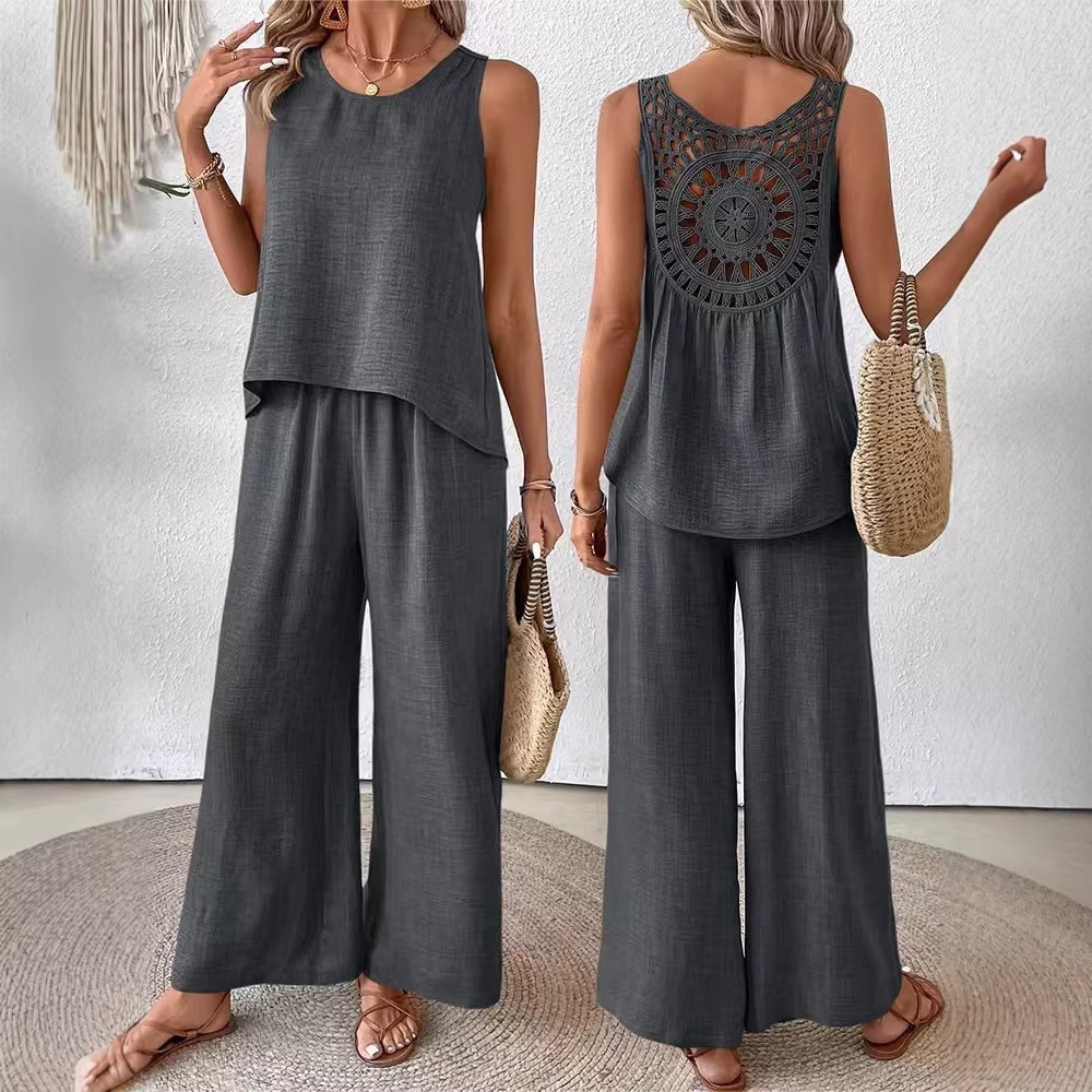 Conjunto Feminino de Duas Peça - Linen Pant Wide avaliação e preço