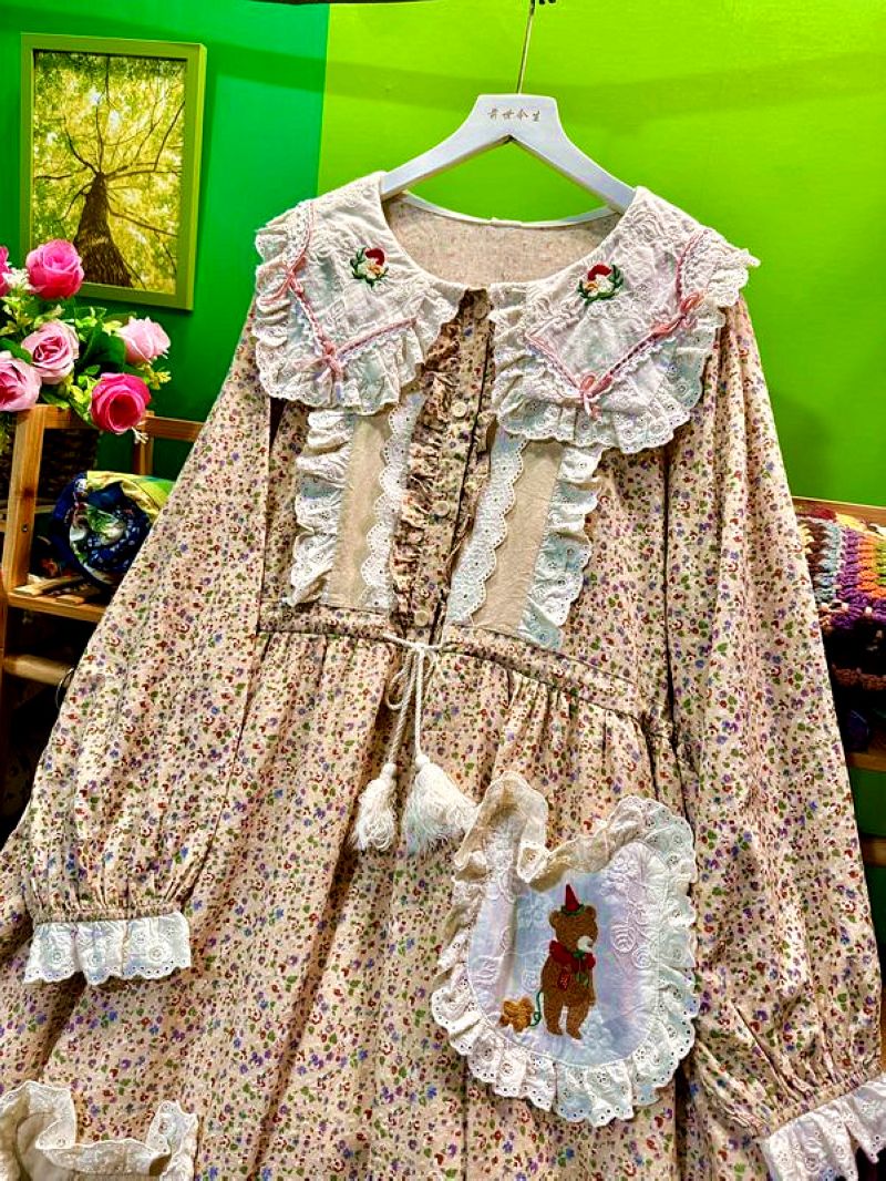 Outono algodão babados renda d - Midi Skirt Floral avaliação e preço