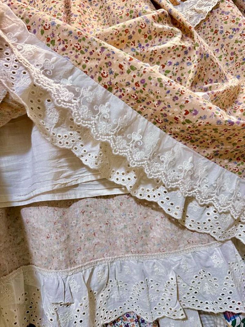 Outono algodão babados renda d - Midi Skirt Floral avaliação e preço