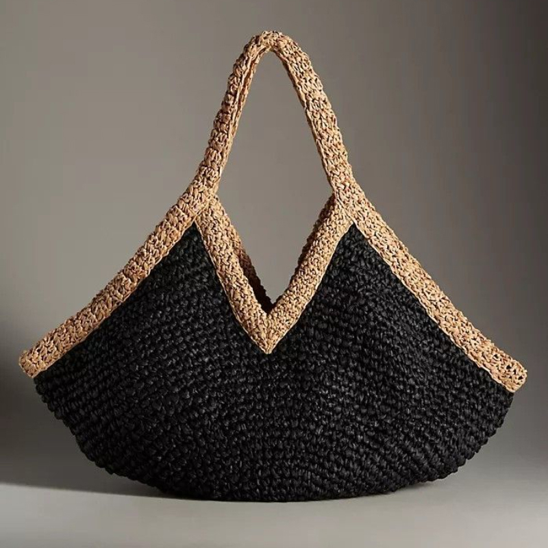 Nova Bolsa de Praia de Verão A - Crochet Bag Raffia avaliação e preço