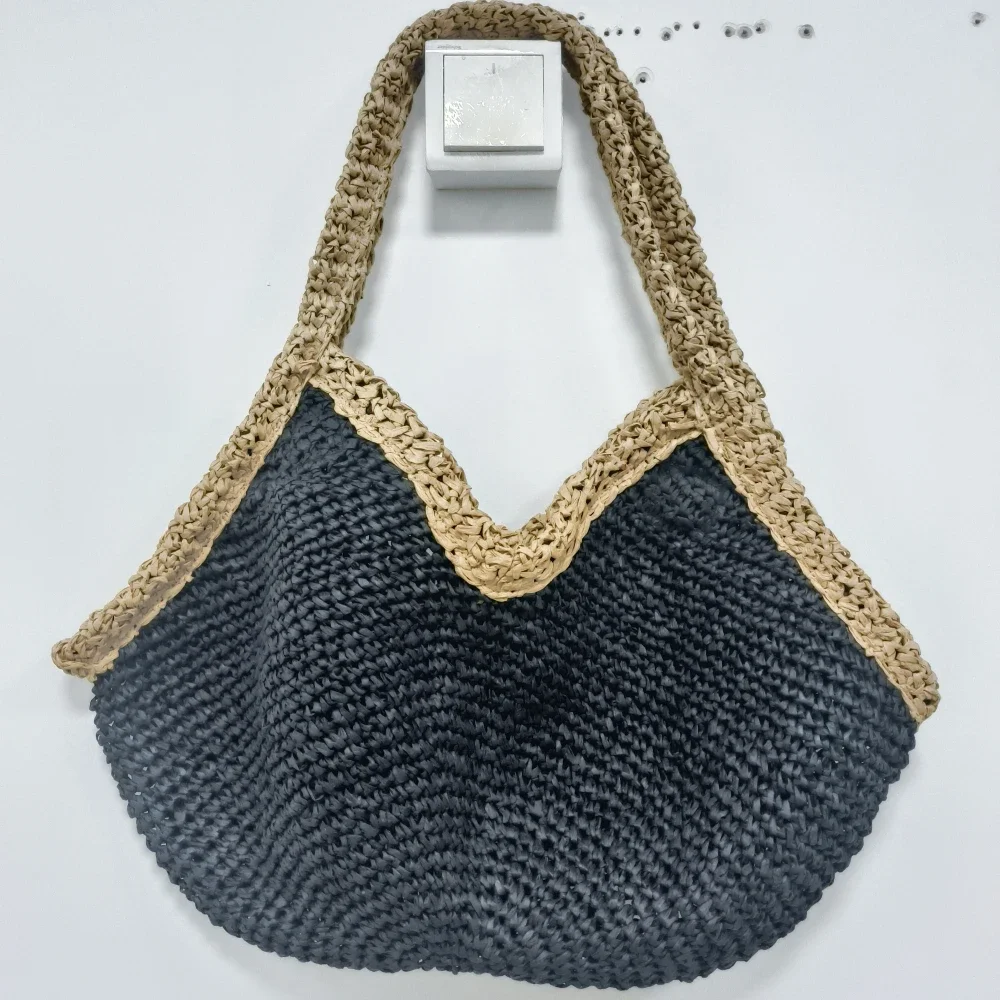 Nova Bolsa de Praia de Verão A - Crochet Bag Raffia avaliação e preço